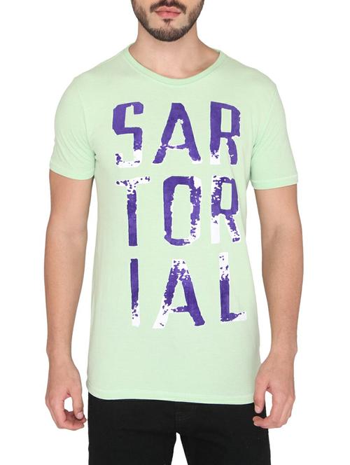 green cotton front print tshirt - 14888931 - Standard Image - 1