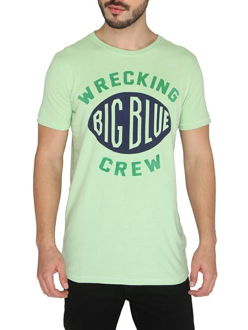 green cotton chest print t-shirt - 14888947 - Standard Image - 1