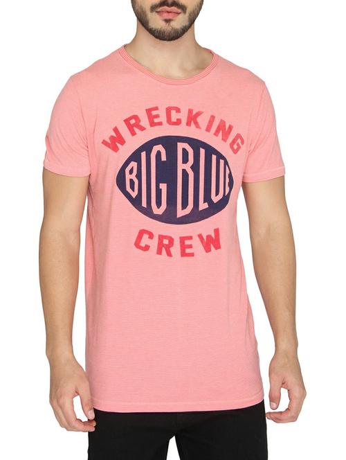 pink cotton chest print t-shirt - 14888948 - Standard Image - 1