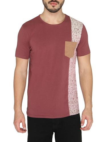 maroon cotton pocket t-shirt - 14888962 - Very Small Image - 1