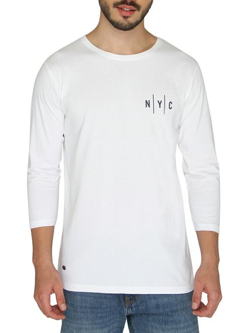 white cotton back print t-shirt - 14888966 - Standard Image - 1