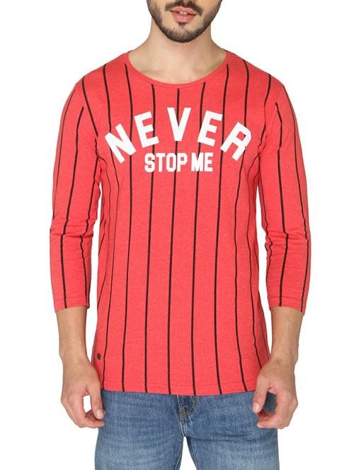 red cotton all over print t-shirt - 14888974 - Standard Image - 1