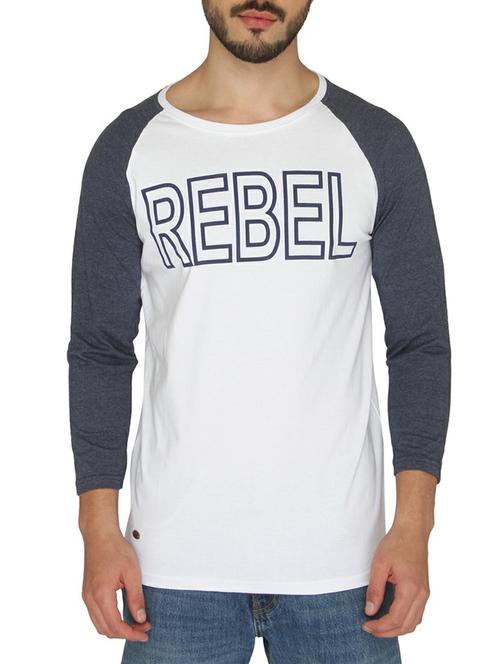 white cotton chest print t-shirt - 14888976 - Standard Image - 1