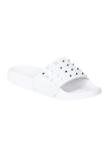 white patent leather slides - 14888998 - Very Small Image - 1