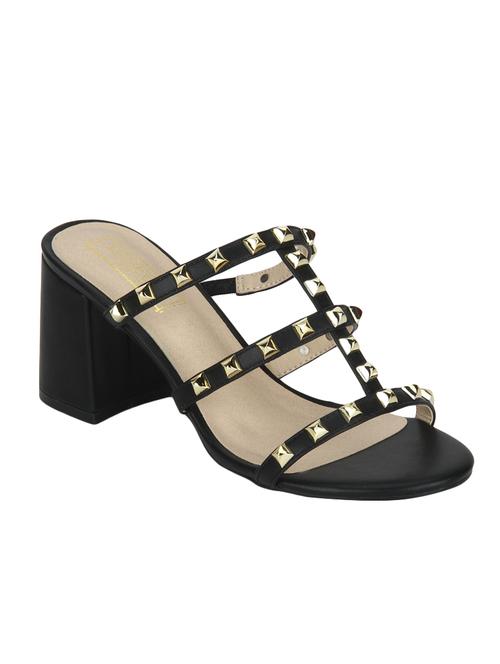 black patent leather slip on sandals - 14889012 - Standard Image - 1