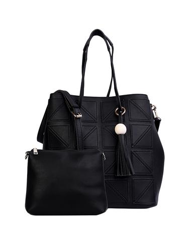 black leatherette handbag - 14889021 - Very Small Image - 1