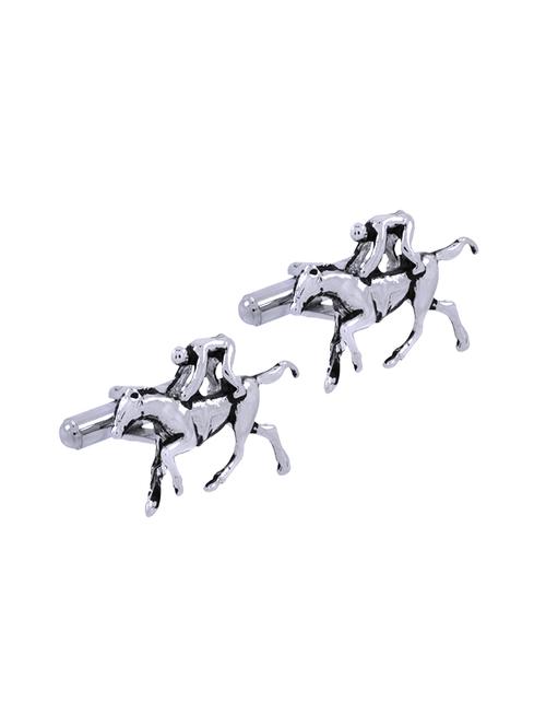 silver metal cufflink - 14889041 - Standard Image - 1