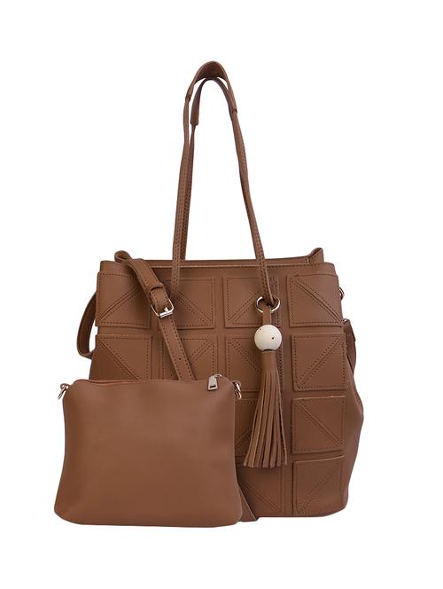 tan leatherette handbag - 14889044 - Very Small Image - 1