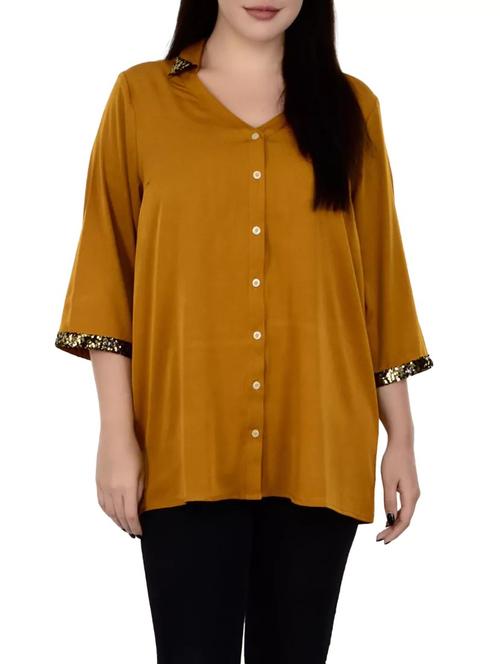 yellow solid plus tunic - 14889148 - Standard Image - 1