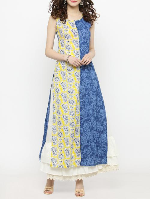 multicolor kurta skirt set - 14889434 - Very Small Image - 1