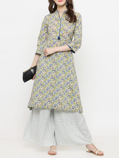 multicolor kurta palazzo set - 14889439 - Standard Image - 1