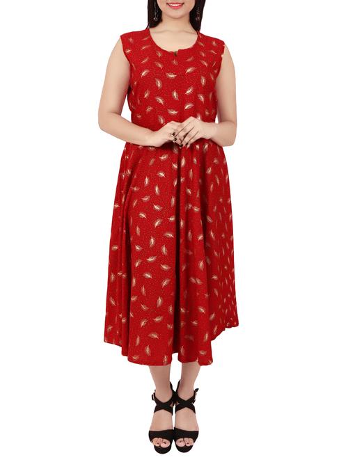 red fit & flare dress - 14889517 - Very Small Image - 1