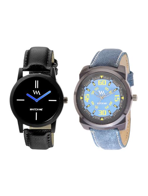 Watch Me Watches Analog Combo for Men and Boys REJG-WMC-002-AWC-016-BU - 14889564 - Very Small Image - 1