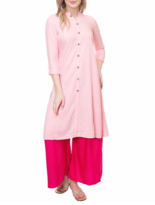 pink rayon kurta - 14889586 - Standard Image - 1
