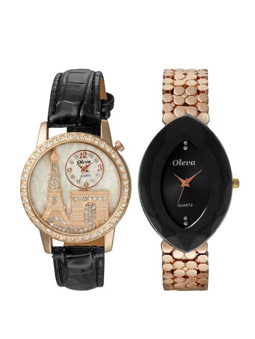 Oleva Premium Women's Metal & Leather Watch Pack Of 2 OPC-2-6-M - 14889678 - Very Small Image - 1