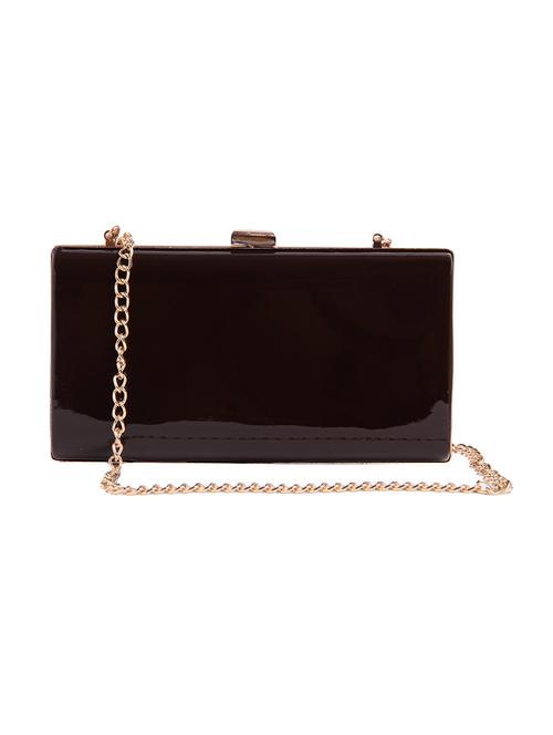 brown leatherette box clutch - 14889964 - Standard Image - 1
