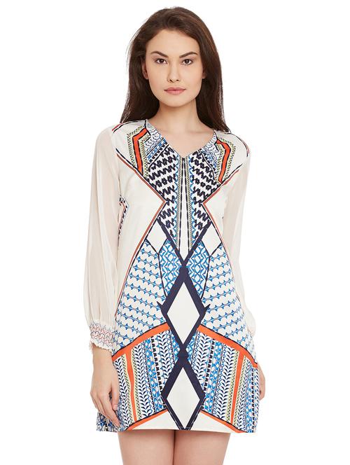 white printed sheath dress - 14890298 - Very Small Image - 1
