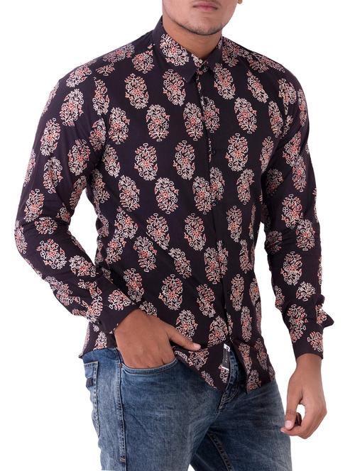 black cotton casual shirt - 14890517 - Standard Image - 1