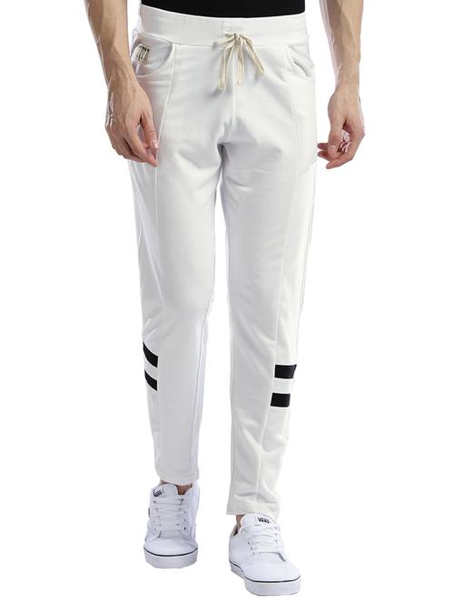 white cotton full length track pant - 14890568 - Very Small Image - 1