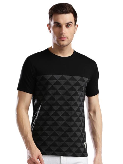 black cotton front print tshirt - 14890612 - Very Small Image - 1