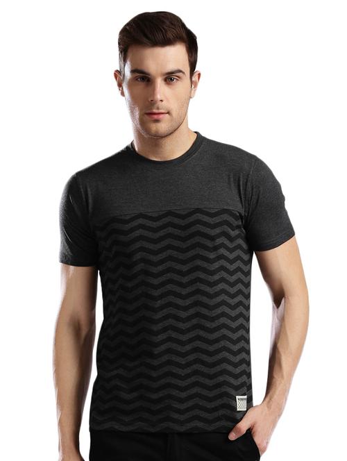 black cotton front print tshirt - 14890614 - Standard Image - 1