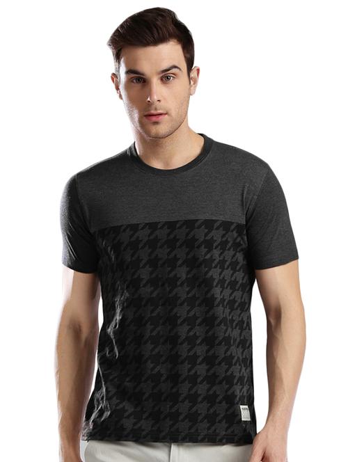 black cotton front print tshirt - 14890615 - Standard Image - 1