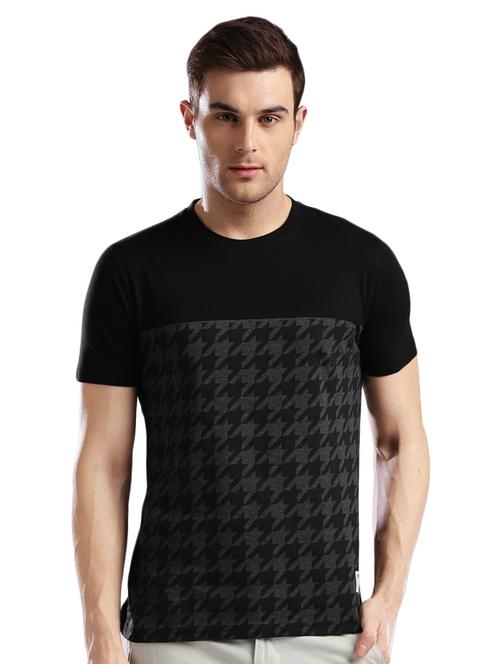 black cotton front print tshirt - 14890616 - Standard Image - 1