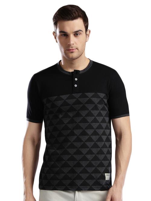 black cotton front print tshirt - 14890624 - Very Small Image - 1