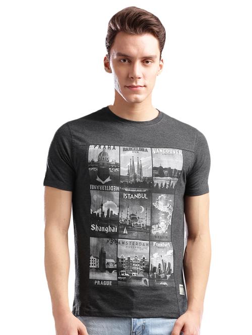 grey cotton front print t-shirt - 14890631 - Standard Image - 1
