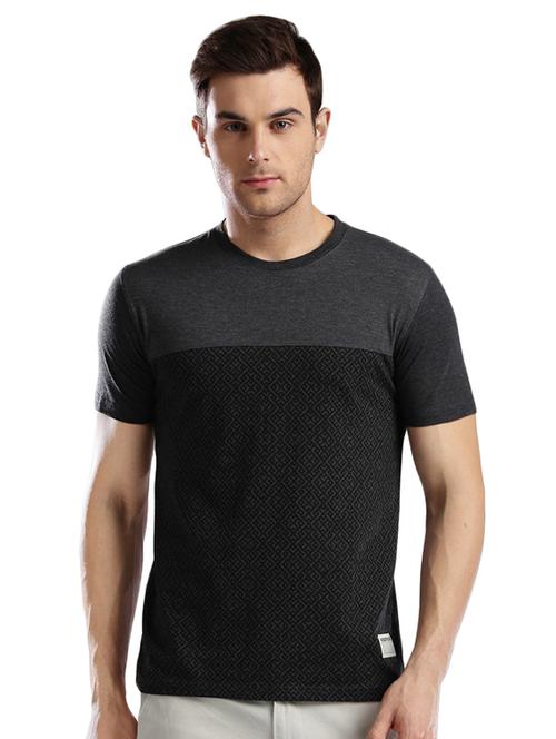 black cotton front print t-shirt - 14890636 - Standard Image - 1