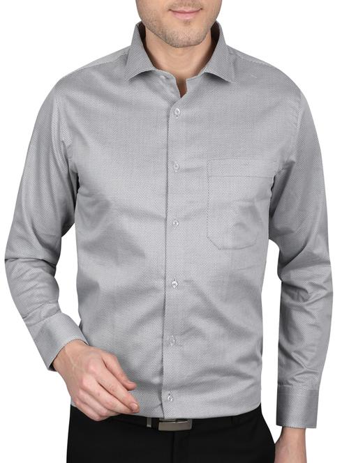 grey cotton formal shirt - 14890726 - Very Small Image - 1