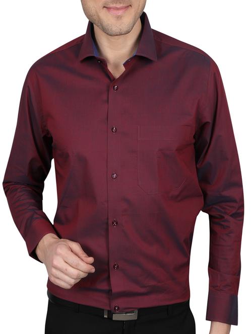 maroon cotton casual shirt - 14890731 - Very Small Image - 1