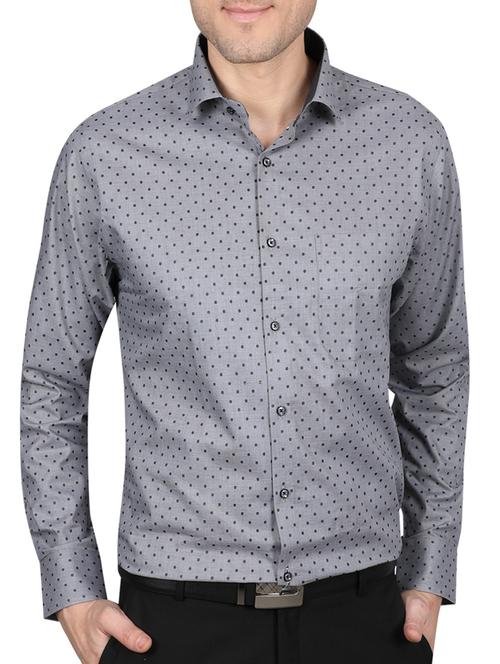 grey cotton formal shirt - 14890736 - Very Small Image - 1