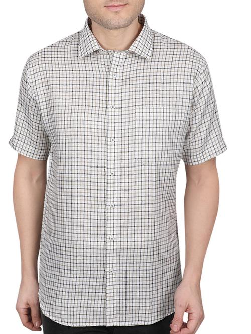 white linen casual shirt - 14890776 - Very Small Image - 1
