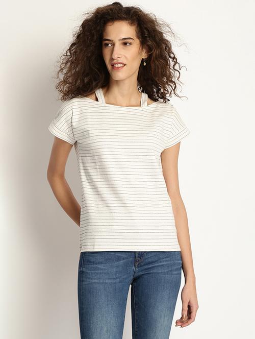 cut out detail striped top - 14890800 - Standard Image - 1