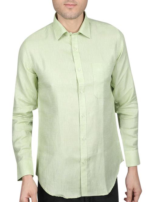 green linen casual shirt - 14890805 - Very Small Image - 1