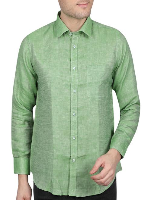 green linen casual shirt - 14890806 - Very Small Image - 1