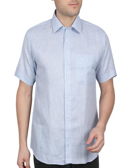 light blue linen casual shirt - 14890808 - Very Small Image - 1