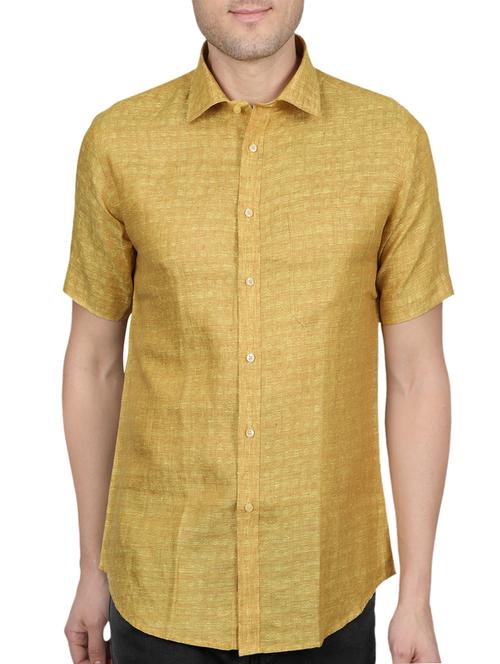 yellow linen casual shirt - 14890814 - Very Small Image - 1