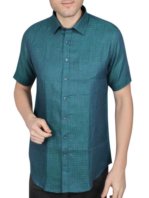 blue linen casual shirt - 14890819 - Very Small Image - 1