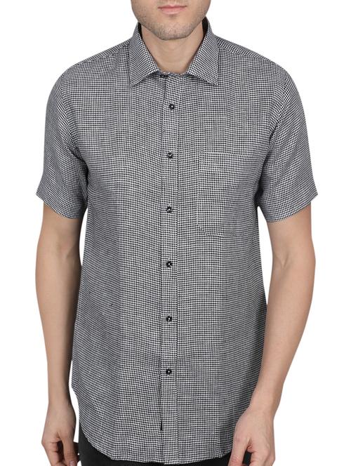 grey linen casual shirt - 14890821 - Very Small Image - 1