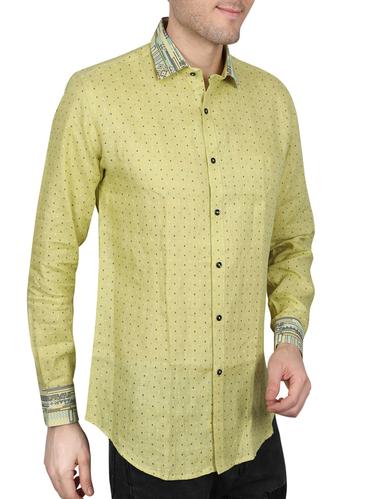 green linen casual shirt - 14890840 - Very Small Image - 1