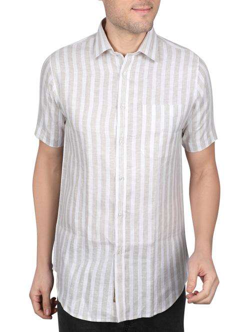 white linen casual shirt - 14890860 - Very Small Image - 1