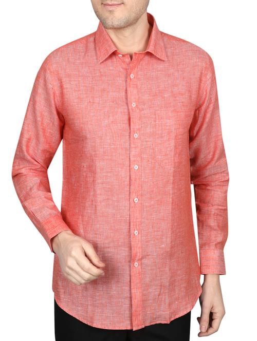 red linen casual shirt - 14890862 - Very Small Image - 1