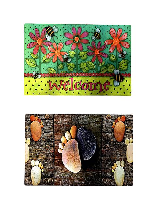 Stylish Big Size 3D Print Anti-Skid Door Mat Combo Of 2 - 14891131 - Very Small Image - 1