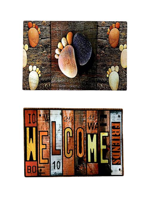 Stylish Big Size 3D Print Anti-Skid Door Mat Combo Of 2 - 14891135 - Very Small Image - 1