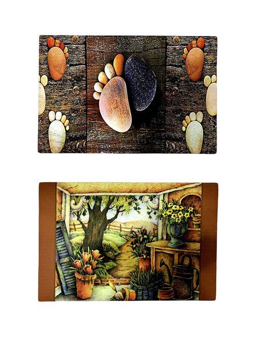 Stylish Big Size 3D Print Anti-Skid Door Mat Combo Of 2 - 14891136 - Very Small Image - 1