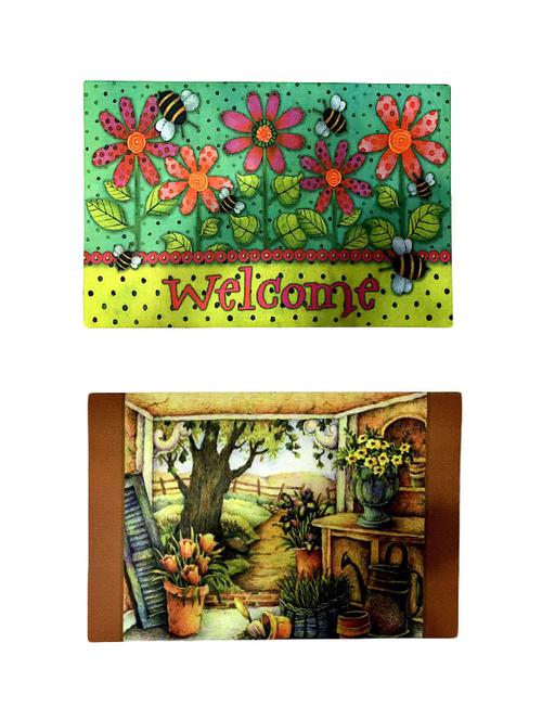 Stylish Big Size 3D Print Anti-Skid Door Mat Combo Of 2 - 14891152 - Very Small Image - 1