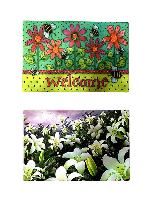 Stylish Big Size 3D Print Anti-Skid Door Mat Combo Of 2 - 14891154 - Very Small Image - 1