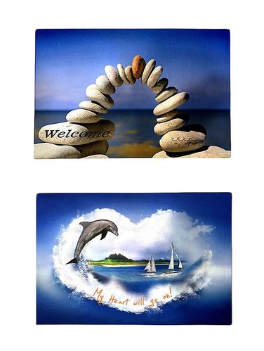 Stylish Big Size 3D Print Anti-Skid Door Mat Combo Of 2 - 14891167 - Very Small Image - 1